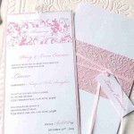 pink sleeve christening invite
